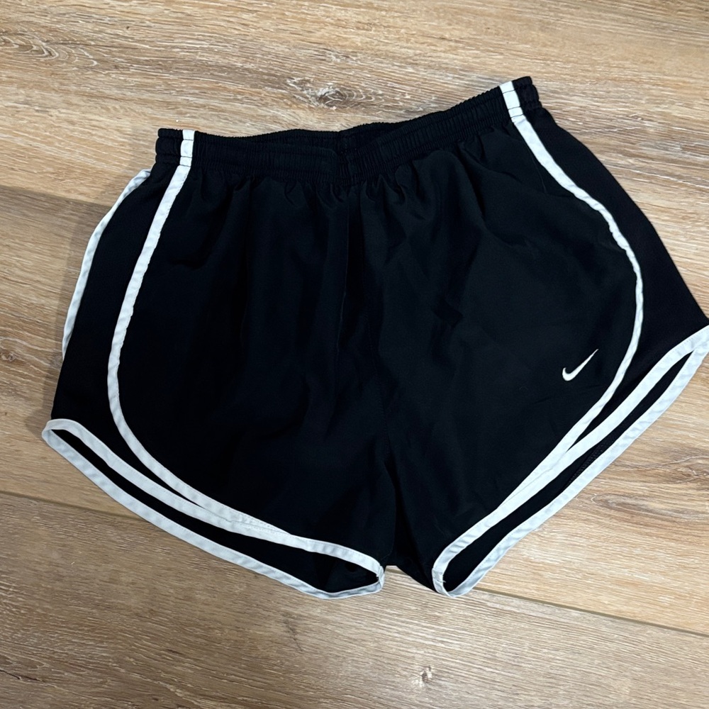Nike Women's Black and White Athletic Shorts